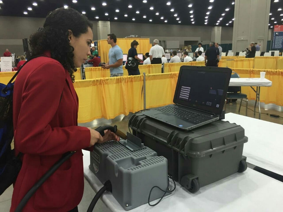 Student using the guideWELD VR welding simulator