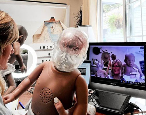 Amy Waddell using Shaken Baby Simulator