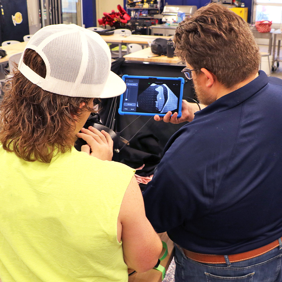 Teacher Nathan Anderson Uses the Bovine Ultrasound Trainer