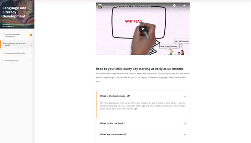 Screenshot from our online Child Development course