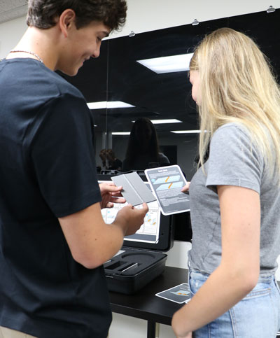 Students using common welding joints kit