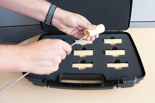 Close up of Bovine Ai Cervix Training Kit components