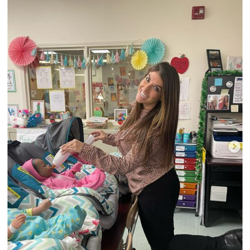 Students using RealCare Baby